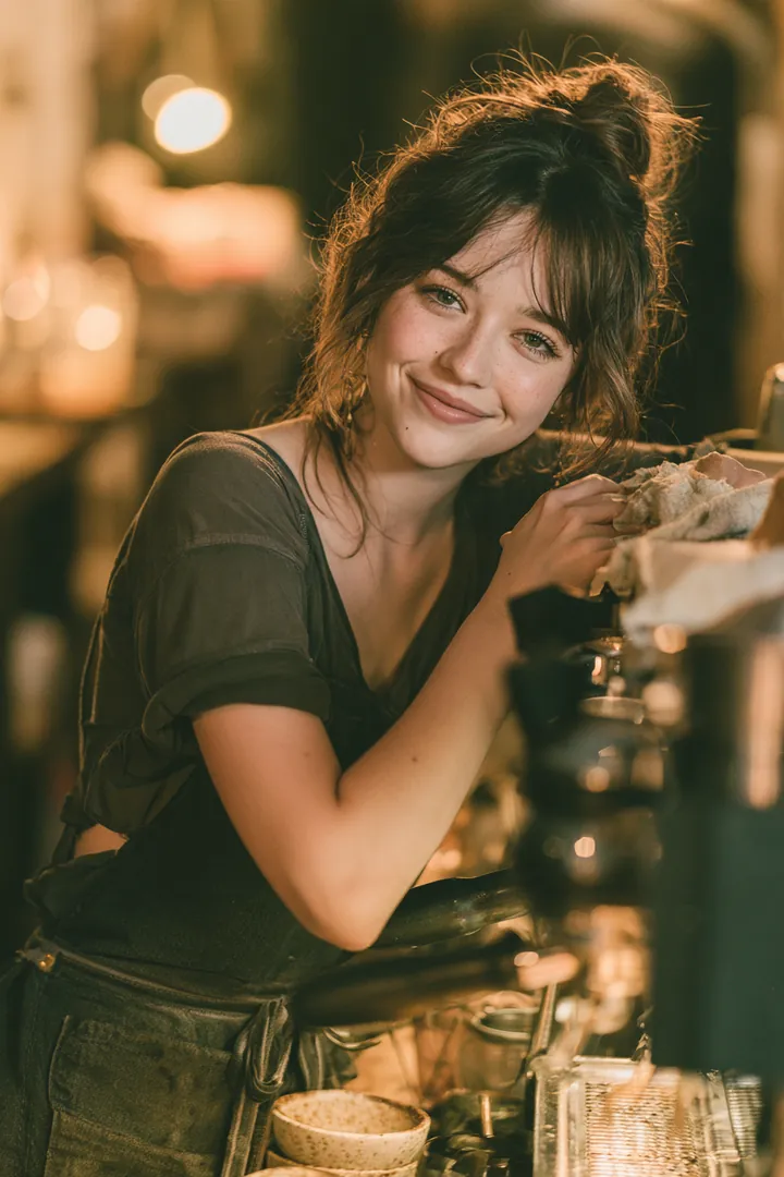 Barista greeting her regulars — the everyday working customers behind these reviews