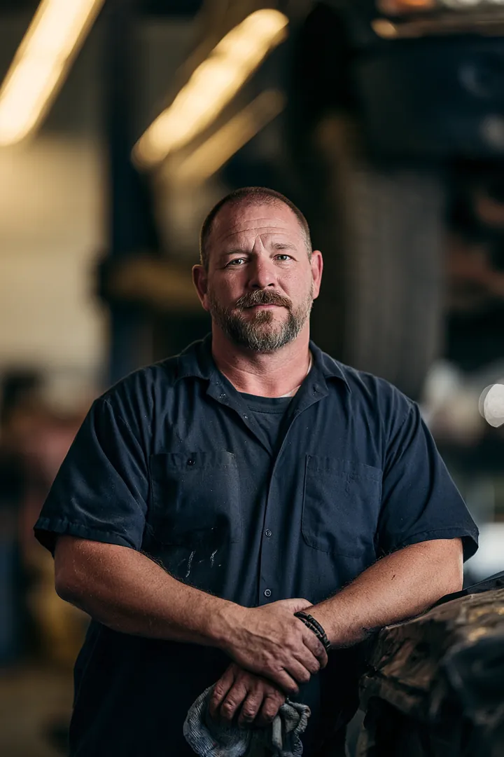 Auto mechanic finishing the kind of repair a $1,000 loan typically covers