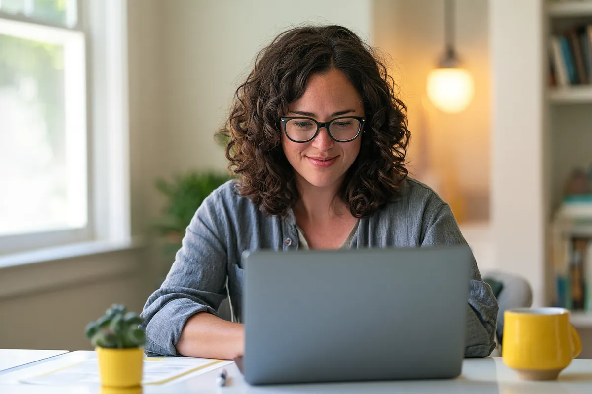 Applicant completing the five-minute donkey loans request at her kitchen table